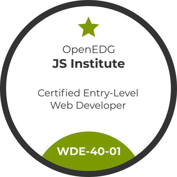 WDE – Certified Entry-Level Web Developer