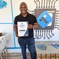 Student with certificate