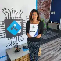 Student with certificate